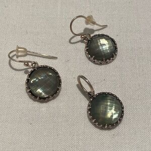 Sterling Silver & Chalcedony Earrings + Bonus Matching Charm